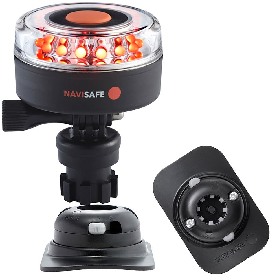 Navisafe Navilight All RED 360 2NM w/Navimount Base & RIB Mount - Black