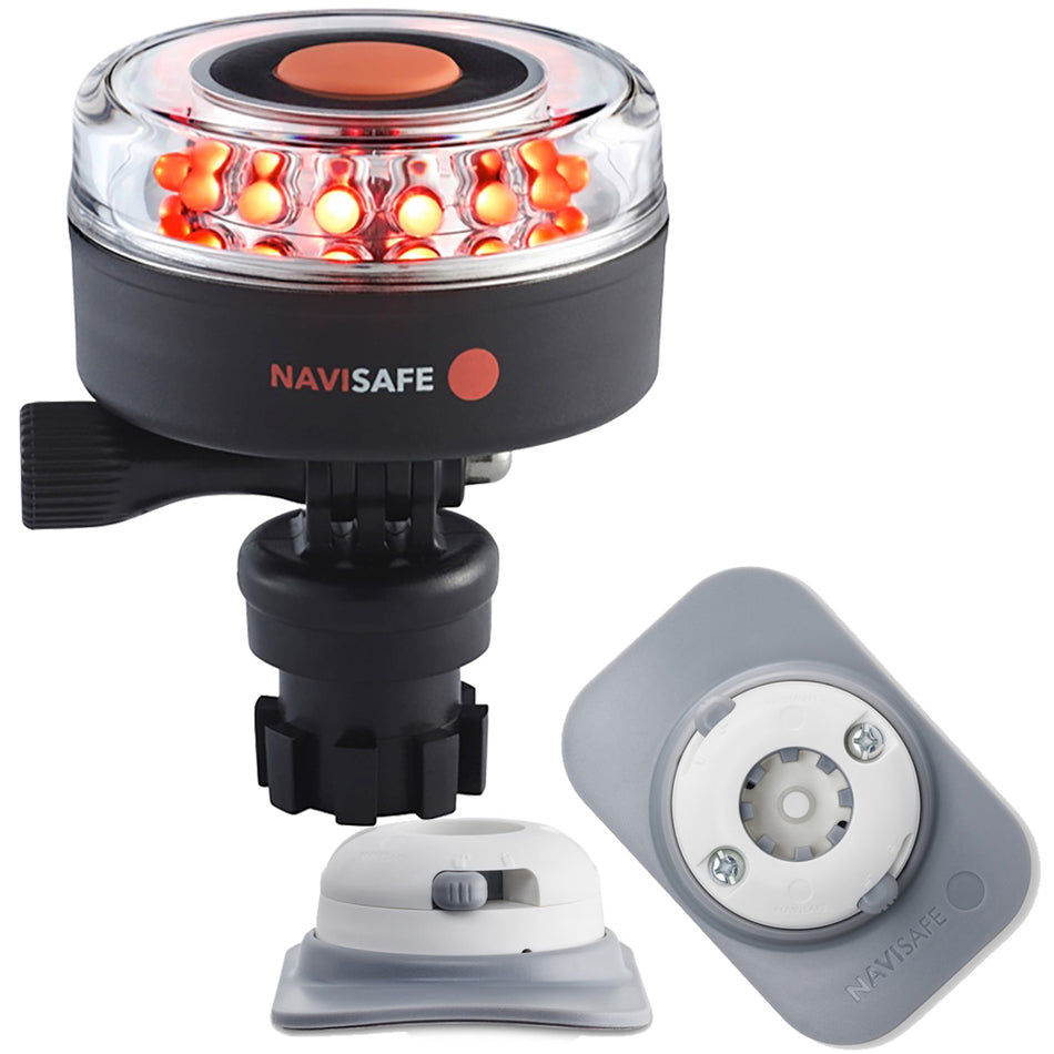 Navisafe Navilight All RED 360 2NM w/Navimount Base & RIB Mount - White