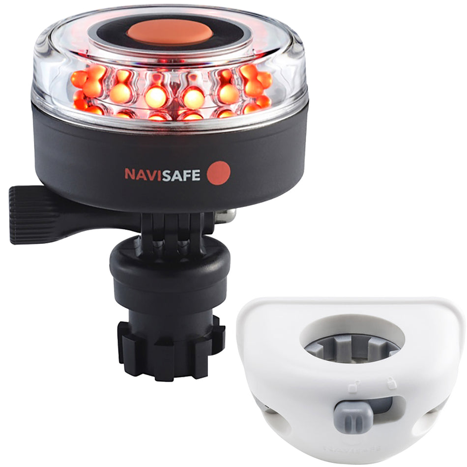 Navisafe Navilight All RED 360 2NM w/Navimount Base & Vertical Mount - White