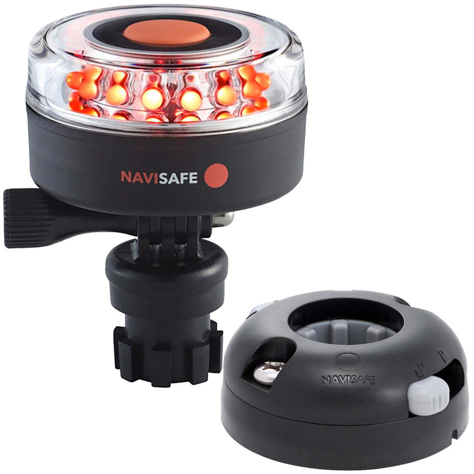 Navisafe Navilight All RED 360 2NM w/Navimount Base & Horizontal Mount - Black