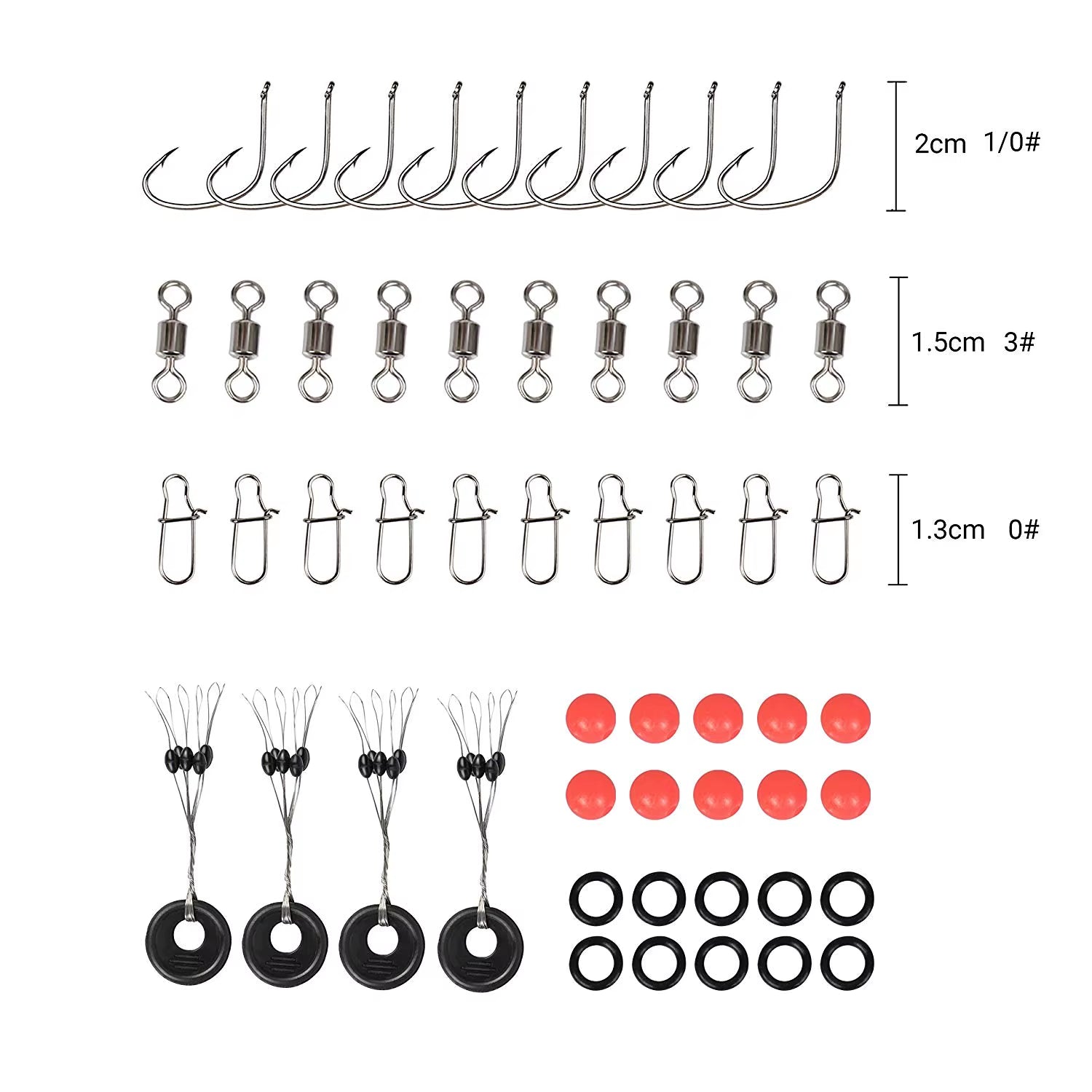 Premium Fishing Tackle Box Set Including Hooks, Swivels, Weights, Jig Heads, and Sinkers for Freshwater Angling