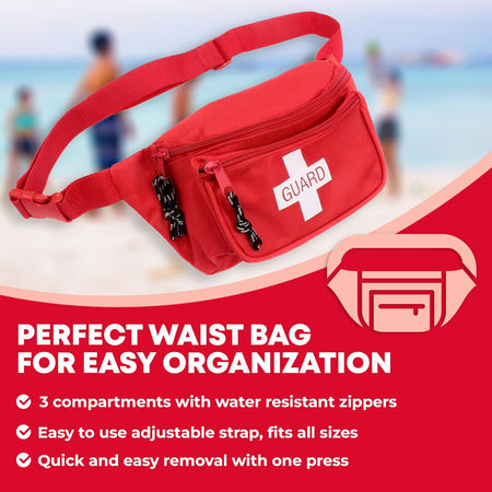 72 - Piece First Aid Fanny Pack Kit with Adult & Infant CPR Masks - Get Tight Gear