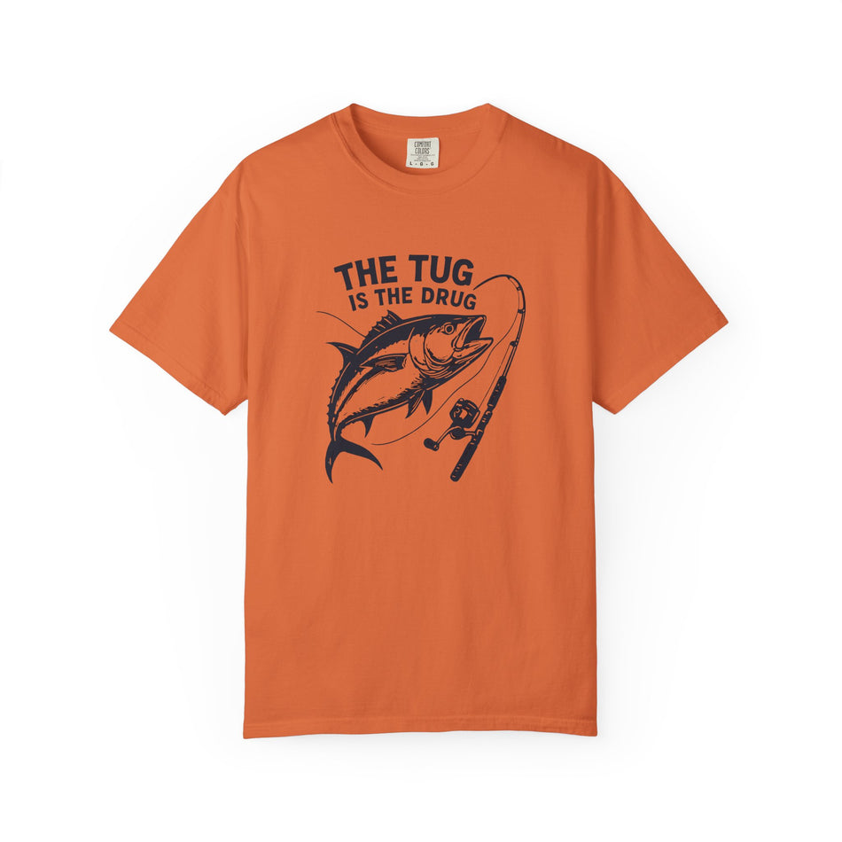 Camiseta de Pesca: "El Tirón es la Droga" - Camiseta unisex teñida para pescadores