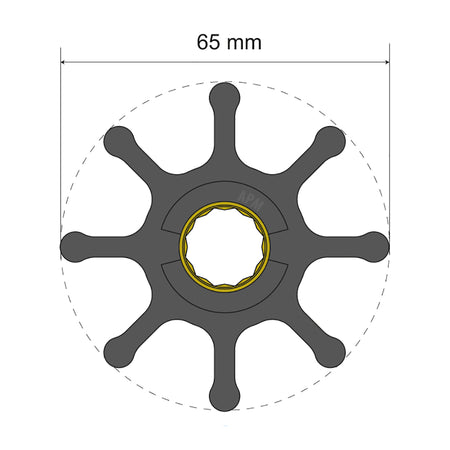 Albin Group Premium Impeller Kit 65 x 16 x 50mm - 8 Blade - Spline Insert