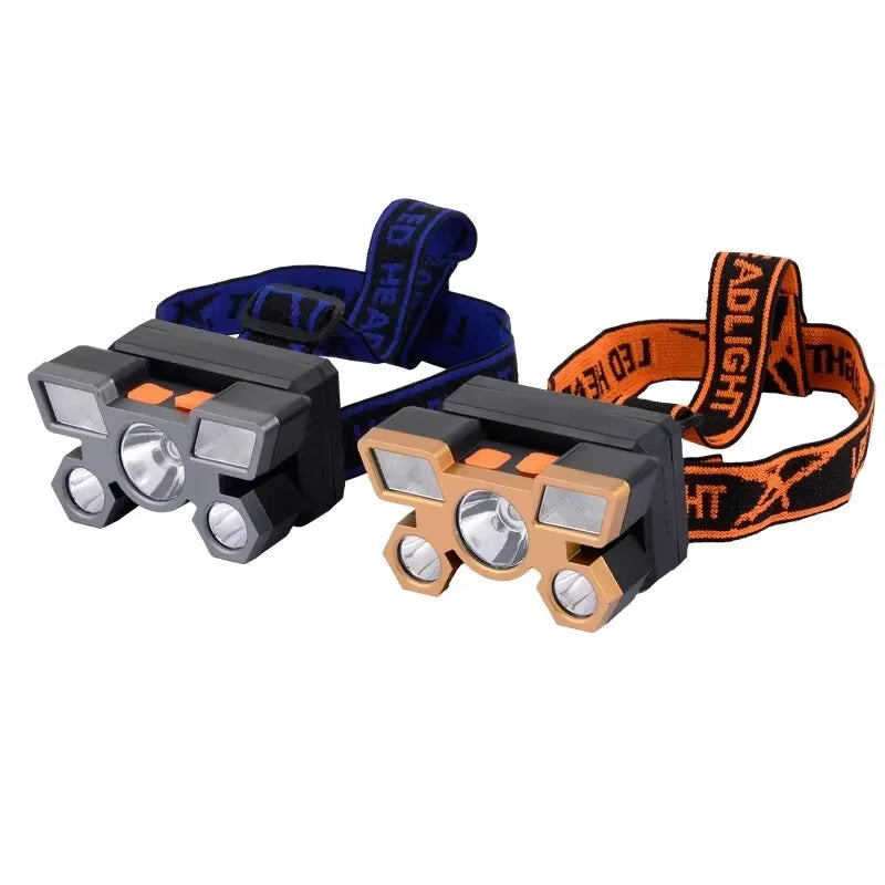 Rechargeable Waterproof 5-LED Headlamp with Adjustable Settings and Four Modes for Outdoor Activities