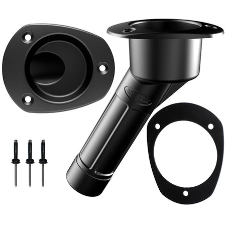 Mate Series Plastic Rod & Cup Holder 30 Closed w/Oval Top f/Kayaks - Black