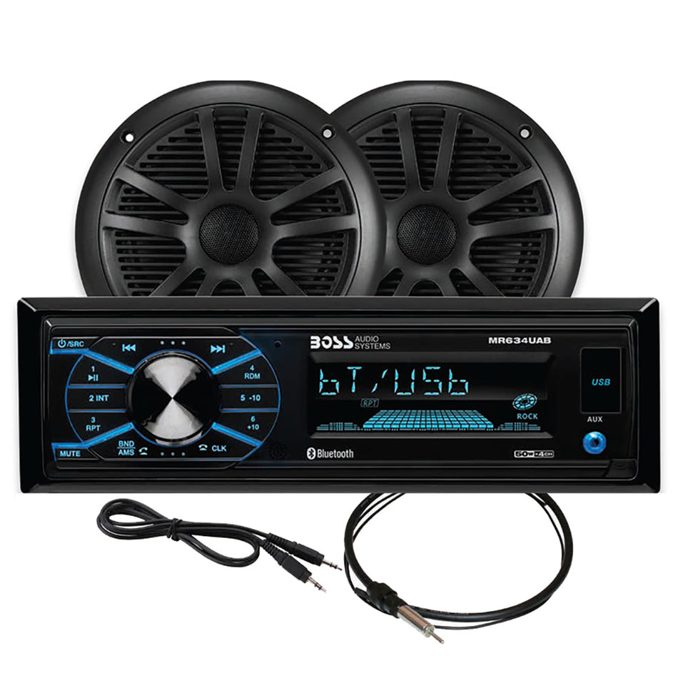 Kit de altavoces estéreo marinos Boss Audio MCBK634B.6 de 6,5" - Negro [MCBK634B.6]