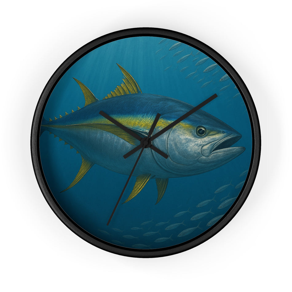 Yellowfin Tuna Wall Clock - Nautical Home Decor for Fishing Enthusiasts