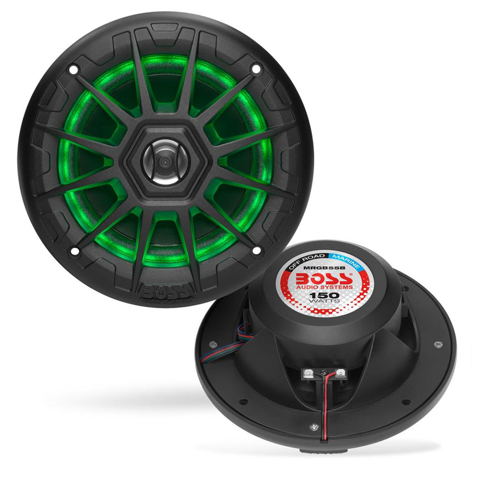Altavoces marinos Boss Audio MRGB55B de 5,25" con iluminación RGB - Negro [MRGB55B]