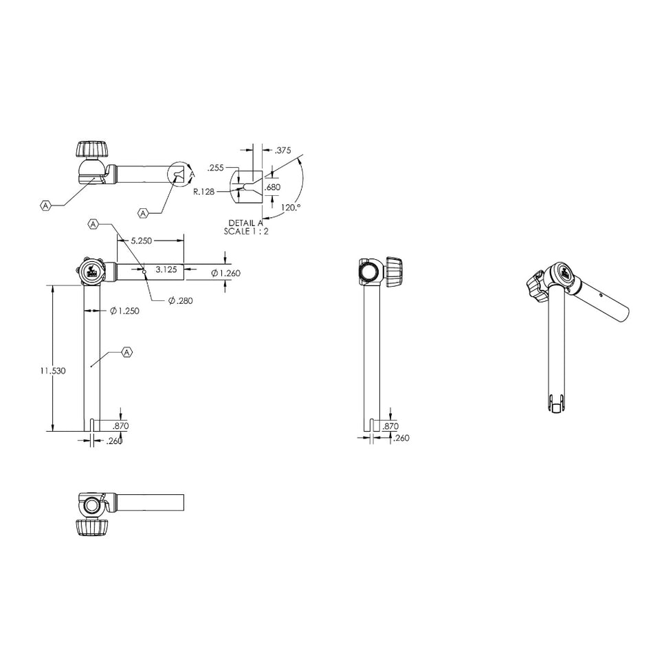 Soporte de caña ajustable para ShadeFin de TACO [T10-3000-6]