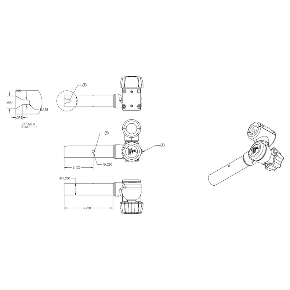 TACO ShadeFin - Soporte de tubo con abrazadera ajustable [T10-3000-7]