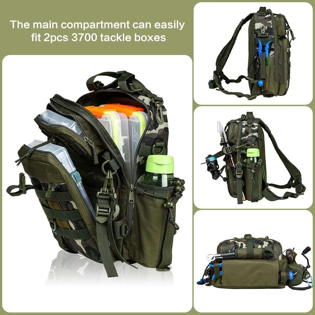 Premium Water-Resistant Fishing Backpack - BLISSWILL Outdoor Tackle Bag for Anglers