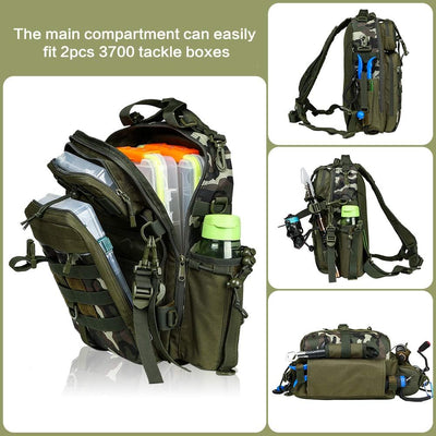 Premium Water-Resistant Fishing Backpack - BLISSWILL Outdoor Tackle Bag for Anglers