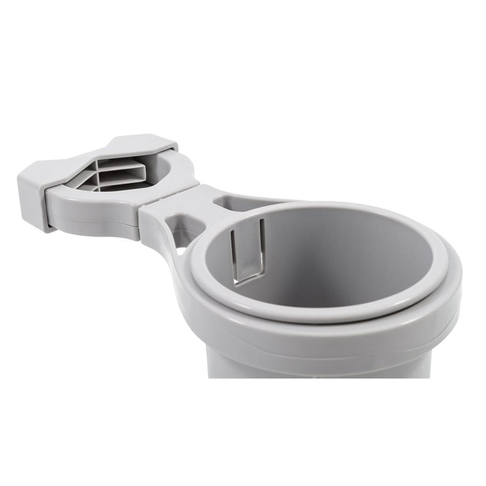 Portavasos Camco con abrazadera para riel - Grande para riel de hasta 5 cm - Gris [53092]