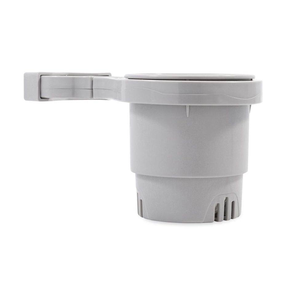 Portavasos Camco con abrazadera para riel - Grande para riel de hasta 5 cm - Gris [53092]