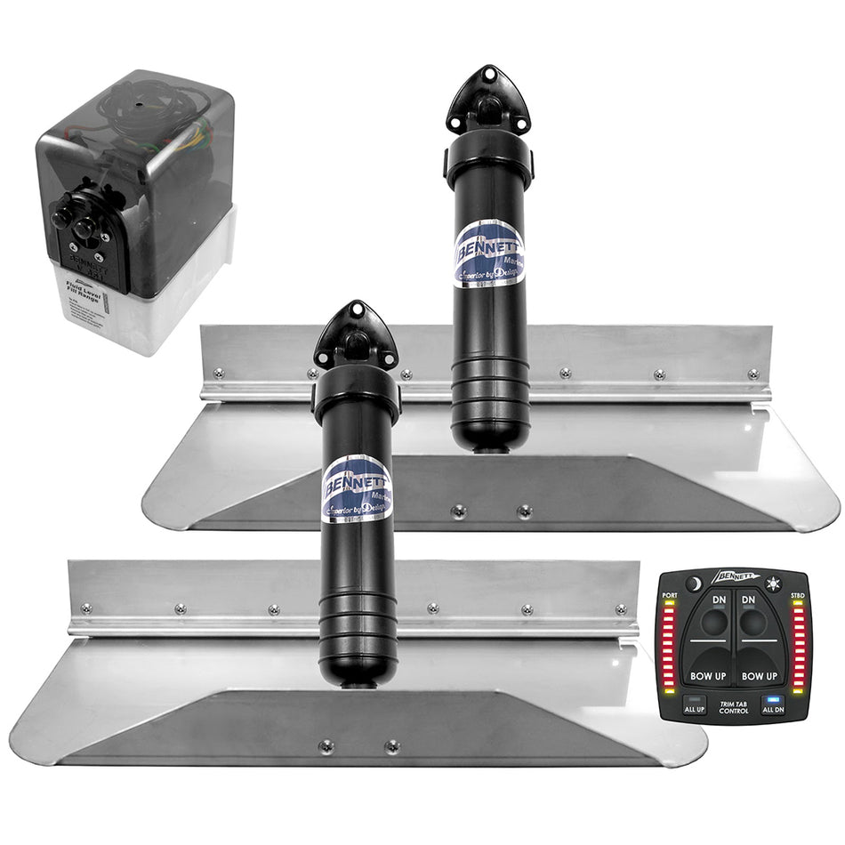 Sistema de flaps hidráulicos Bennett Marine 18x9 con indicador de caja única [189OBI]