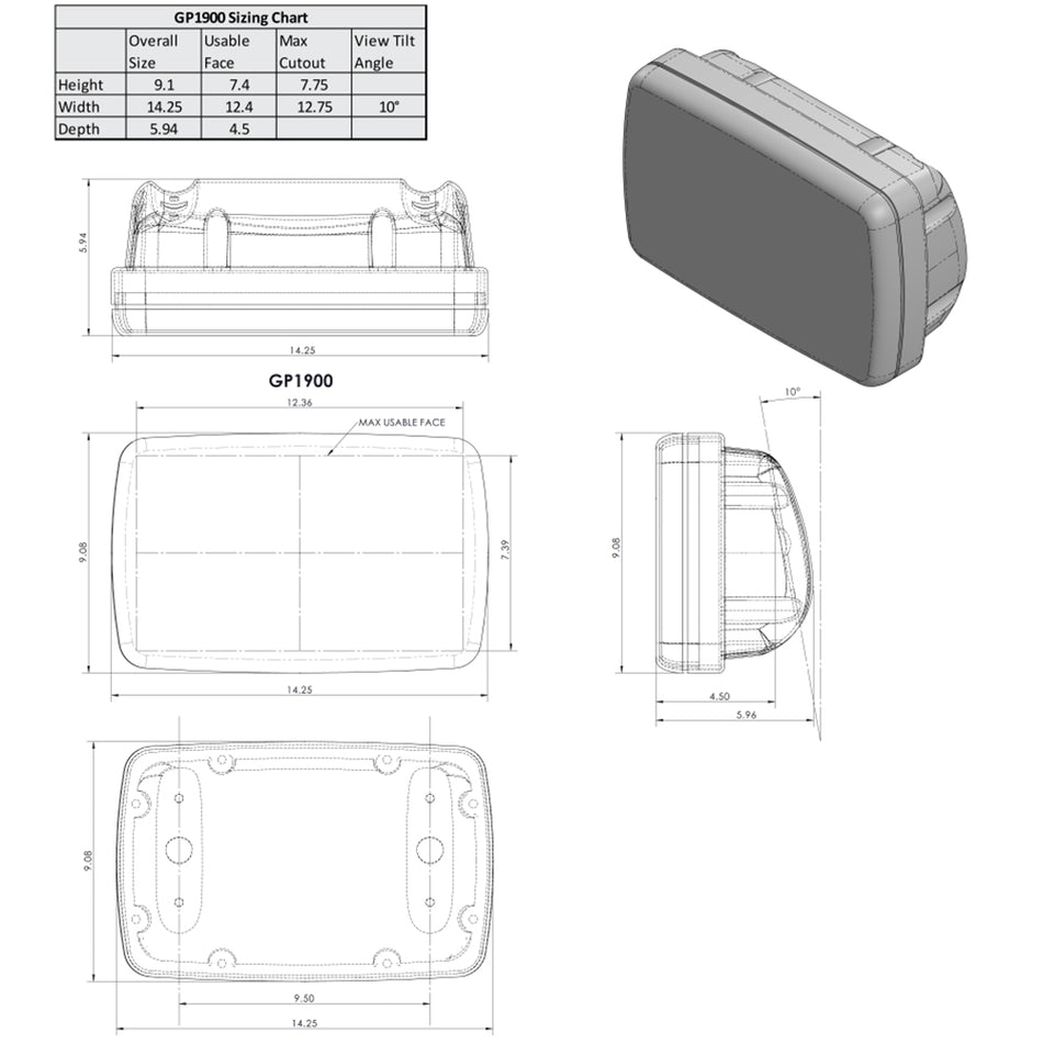 NavPod SailPod Pre-Cut f/Garmin echoMAP Plus 92sv, 93sv, 94sv & 95sv f/9.5 Wide Guard