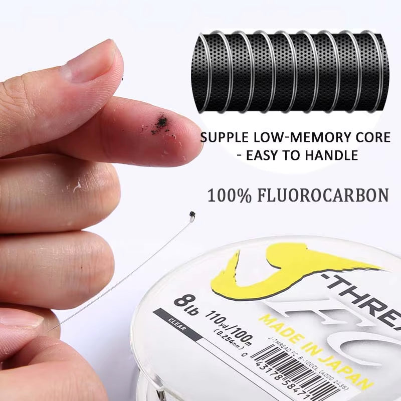 Daiwaj 100% Fluorocarbon Leader Line - Premium Sinking Saltwater Clear Carbon Fiber - 100M & 50M - Made in Japan