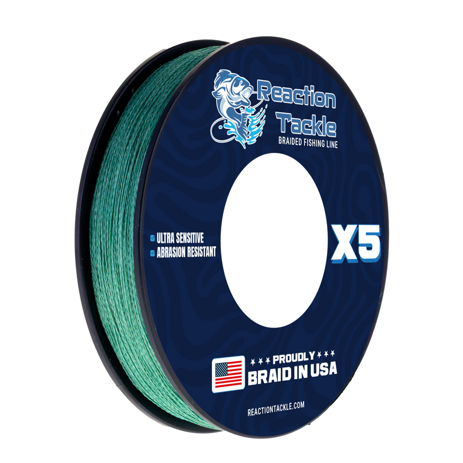Reaction Tackle BRAIDED IN THE USA Fishing Line- 5X- NEW