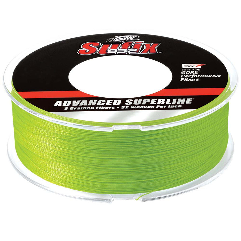 Sufix 832 Advanced Superline Braid - 15 lb - Verde lima neón - 600 yardas [660-215L]