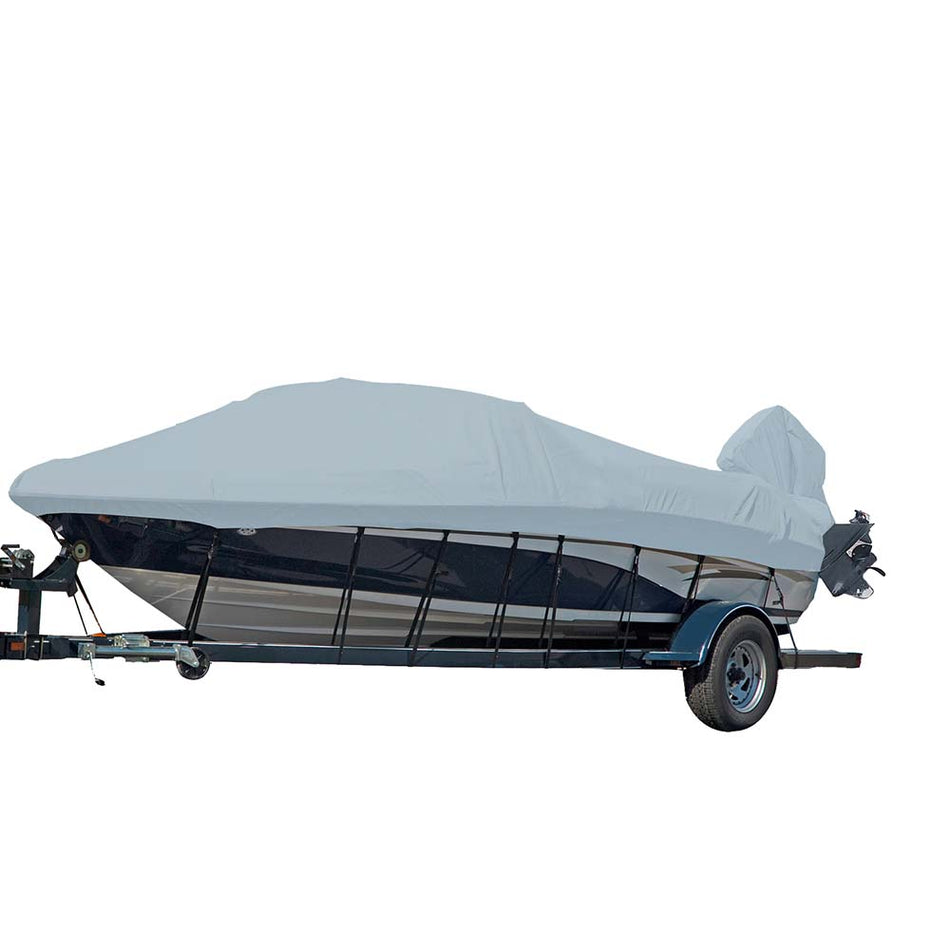 Carver Sun-DURA Styled-to-Fit Boat Cover f/21.5' V-Hull Runabout Boats w/Windshield & Hand/Bow Rails - Grey