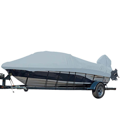 Carver Sun-DURA Styled-to-Fit Boat Cover f/22.5' V-Hull Runabout Boats w/Windshield & Hand/Bow Rails - Grey