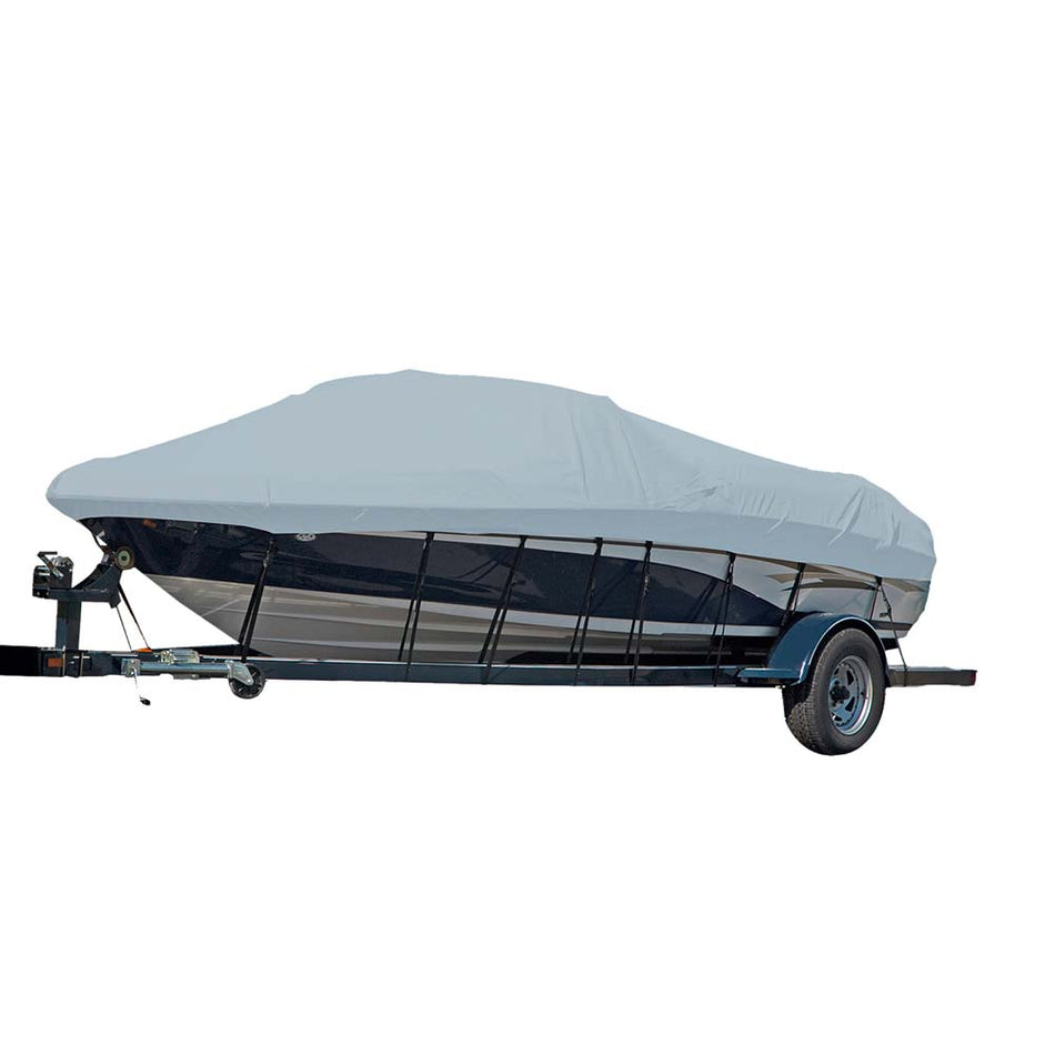 Carver Sun-DURA Styled-to-Fit Boat Cover f/24.5' Sterndrive V-Hull Runabout Boats (Including Eurostyle) w/Windshield & Hand/Bow Rails - Grey