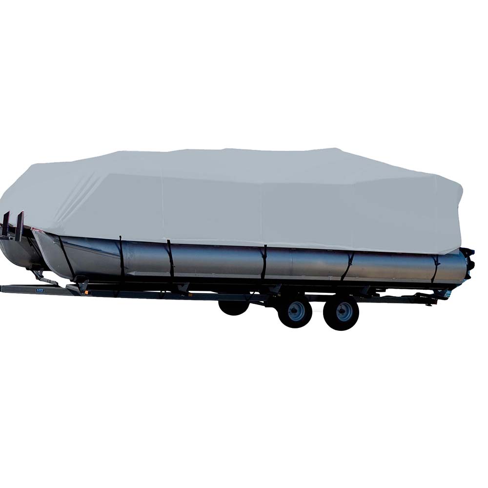 Carver Sun-DURA Styled-to-Fit Boat Cover f/23.5' Pontoons w/Bimini Top & Partial Rails - Grey