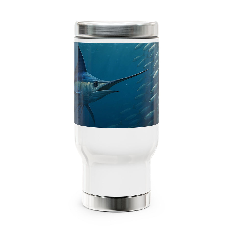 Blue Marlin Stainless Steel Travel Mug - 14oz Fish Design