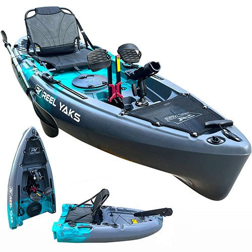 9.5ft Raptor Modular Fin Drive Pedal Fishing Kayak | 380lbs Capacity | 2 Piece - Get Tight Gear