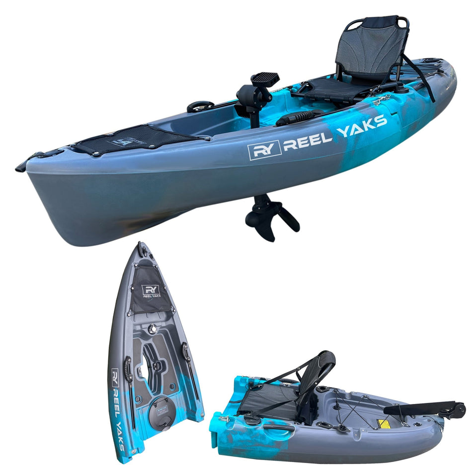 9.5ft Raptor Modular Propeller Drive Pedal Fishing Kayak | 380lbs Capacity | 2 Piece - Get Tight Gear