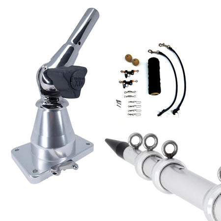 Tigress XD Bay Series Top Mount System - 15' - Aluminum Silver Outriggers Deluxe Rigging Kit