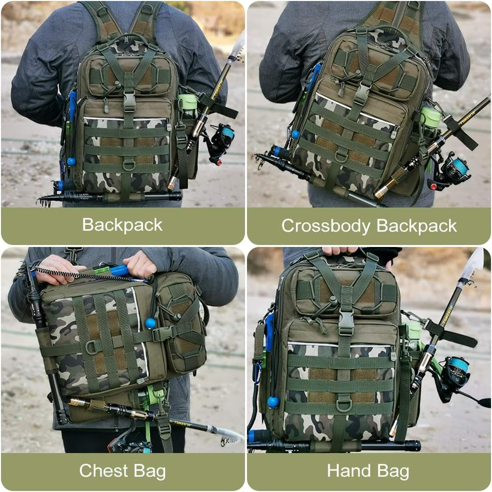 Premium Water-Resistant Fishing Backpack - BLISSWILL Outdoor Tackle Bag for Anglers