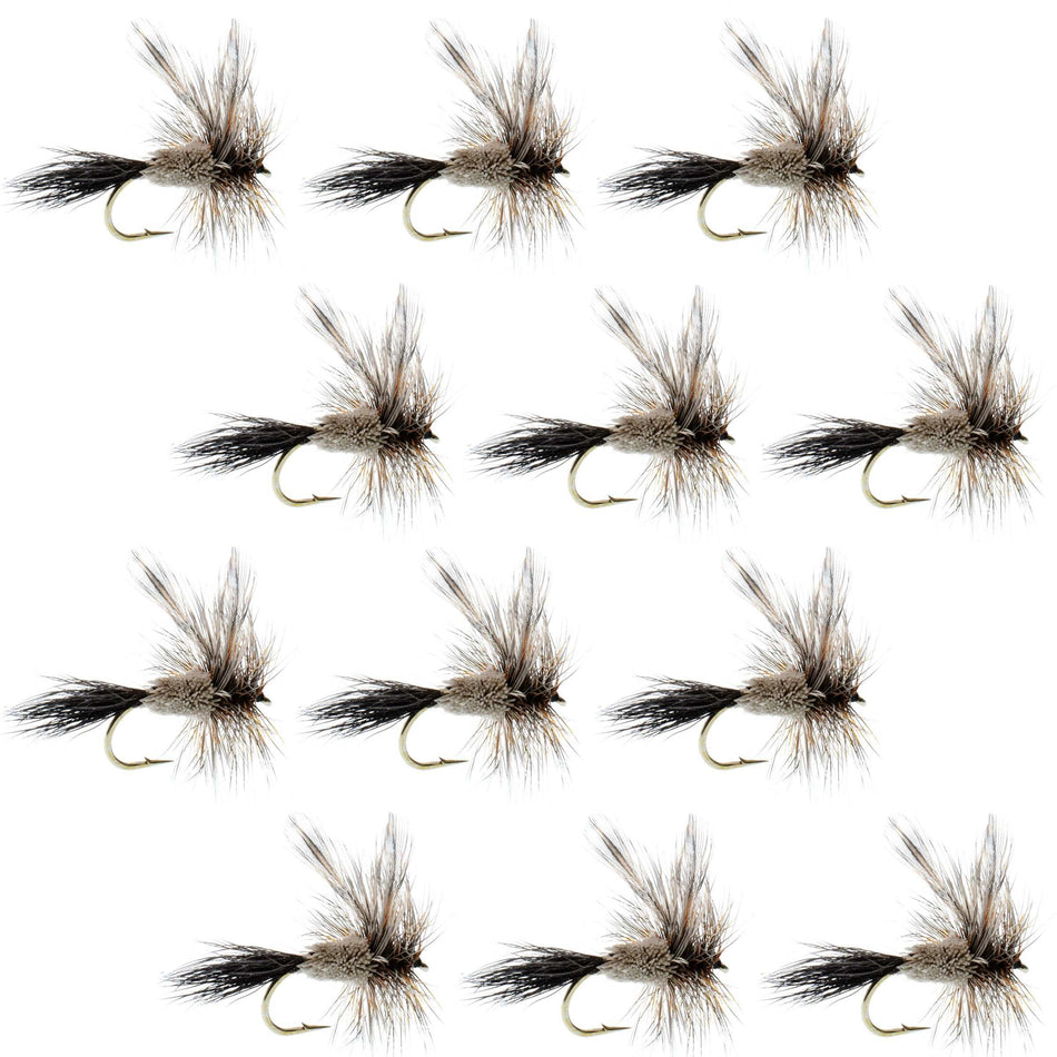 Barbless Adams Irresistible Classic Dry Fly - 1 Dozen Flies Hook Size 12