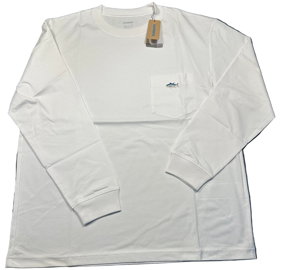 Shimano White Fishing Shirt – Tuna Pocket Logo
