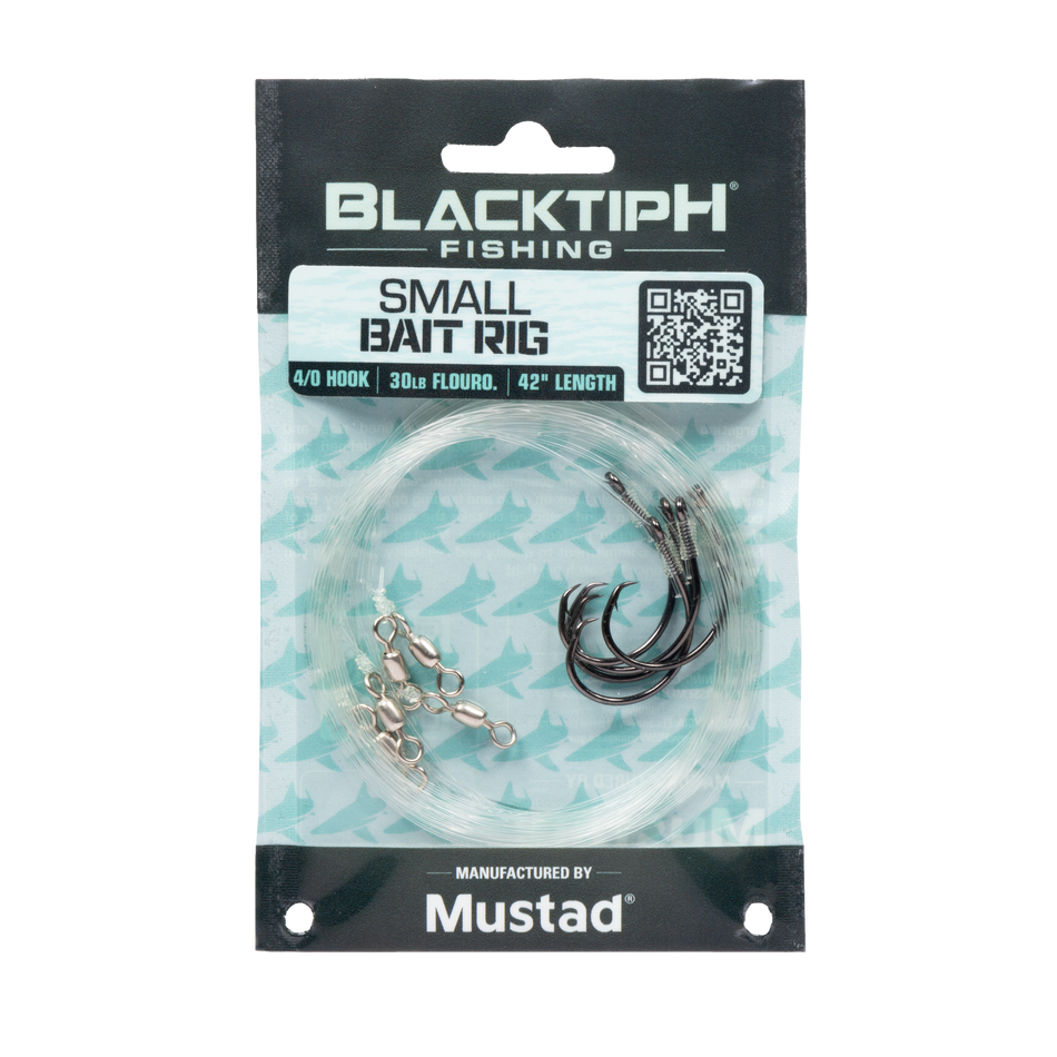 BlacktipH Mustad Live Bait Rigs with 5/0 Black Nickel Circle Hook and Premium Rosco Swivel - Small 5 Pack