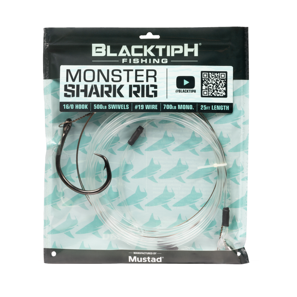 BlacktipH Monster Shark Rig with 700lb Monofilament Fishing Line and 500lb 6/0 Rosco Swivels