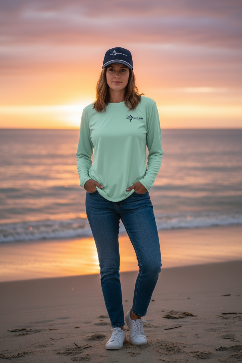 Get Tight Gear™ Florida Spiny Lobster Long Sleeve Performance Shirt – Seafoam (Unisex S–4XL)