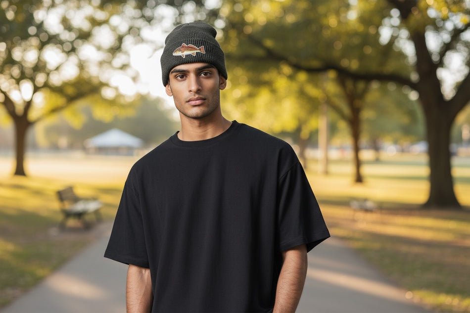 Waffle Beanie – Charcoal – Redfish