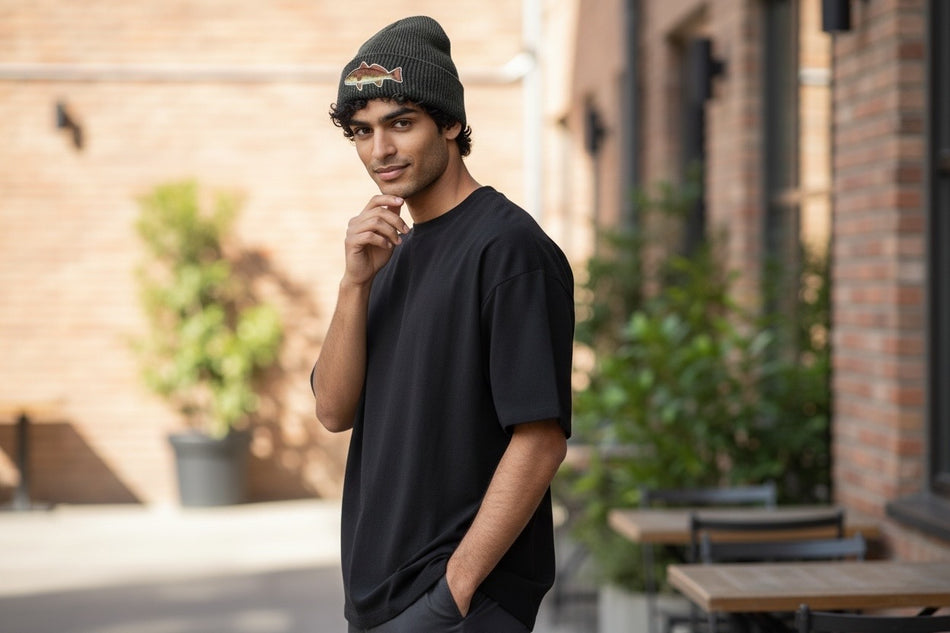 Waffle Beanie – Charcoal – Redfish