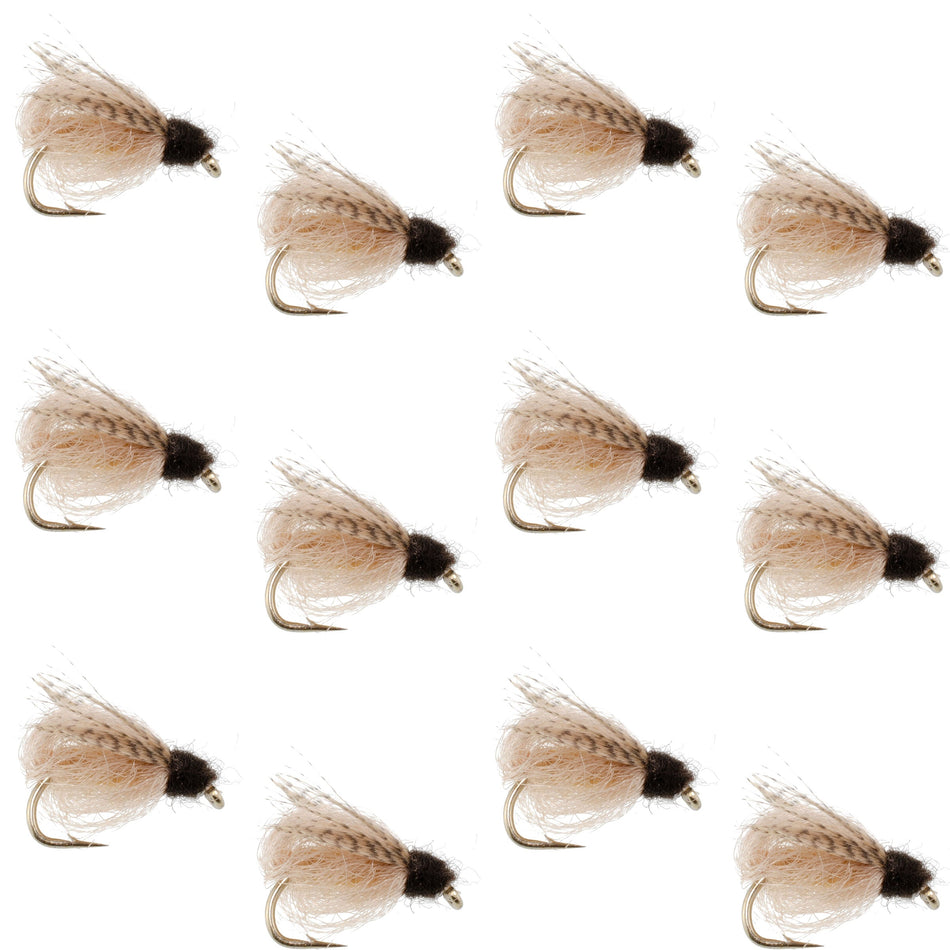 LaFontaine Tan Deep Sparkle Caddis Pupa - 1 Dozen Flies Hook Size 14