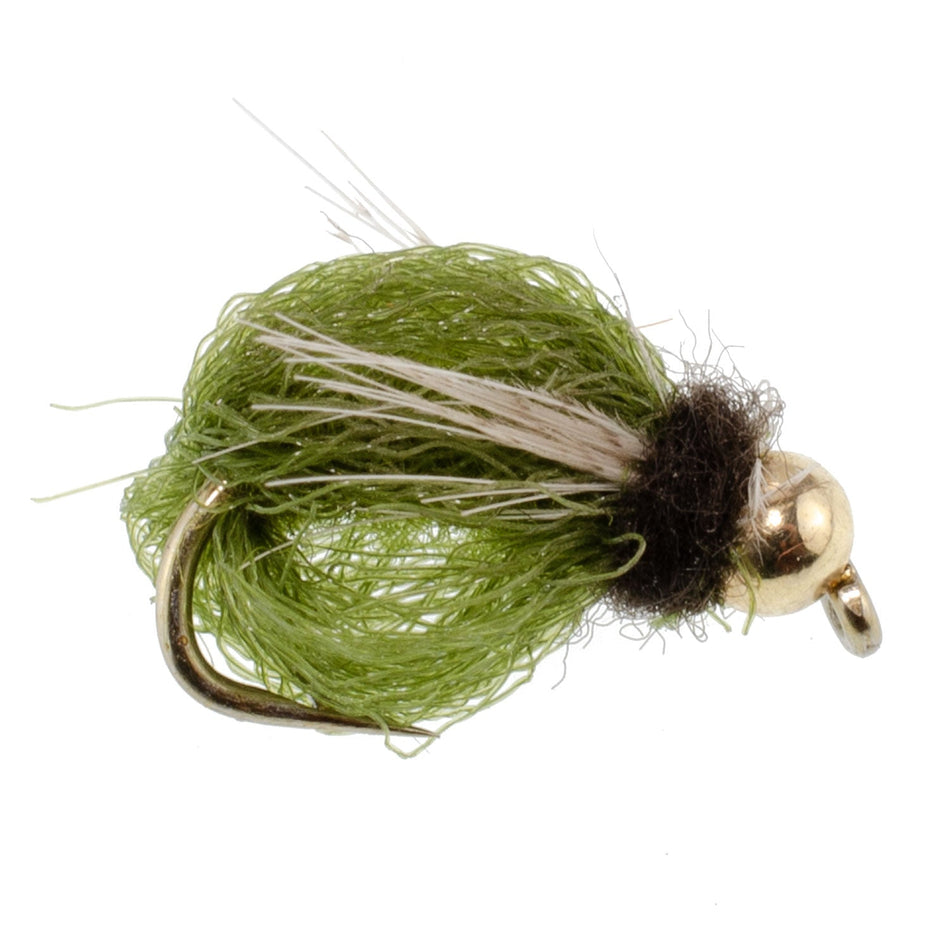 Bead Head LaFontaine Olive Deep Sparkle Caddis Pupa - 6 Flies Hook Size 12