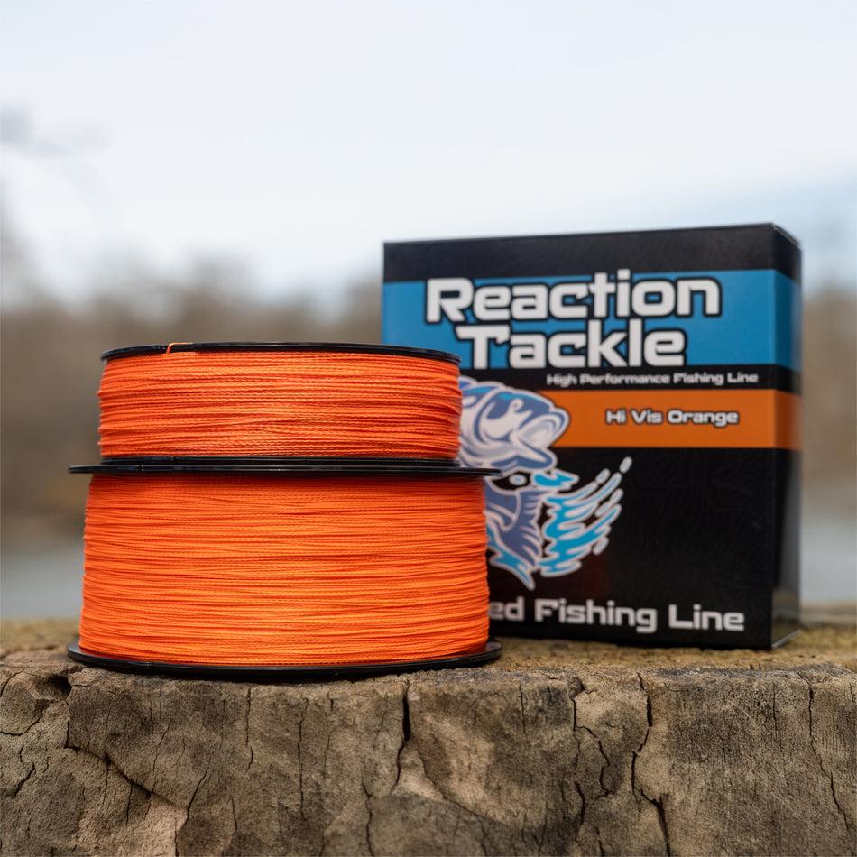 Reaction Tackle Braided Fishing Line - Hi-Vis Orange