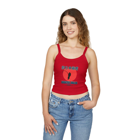 Addicted Angler Spaghetti Strap Tank Top - Perfect for Fishing Enthusiasts - Get Tight Gear