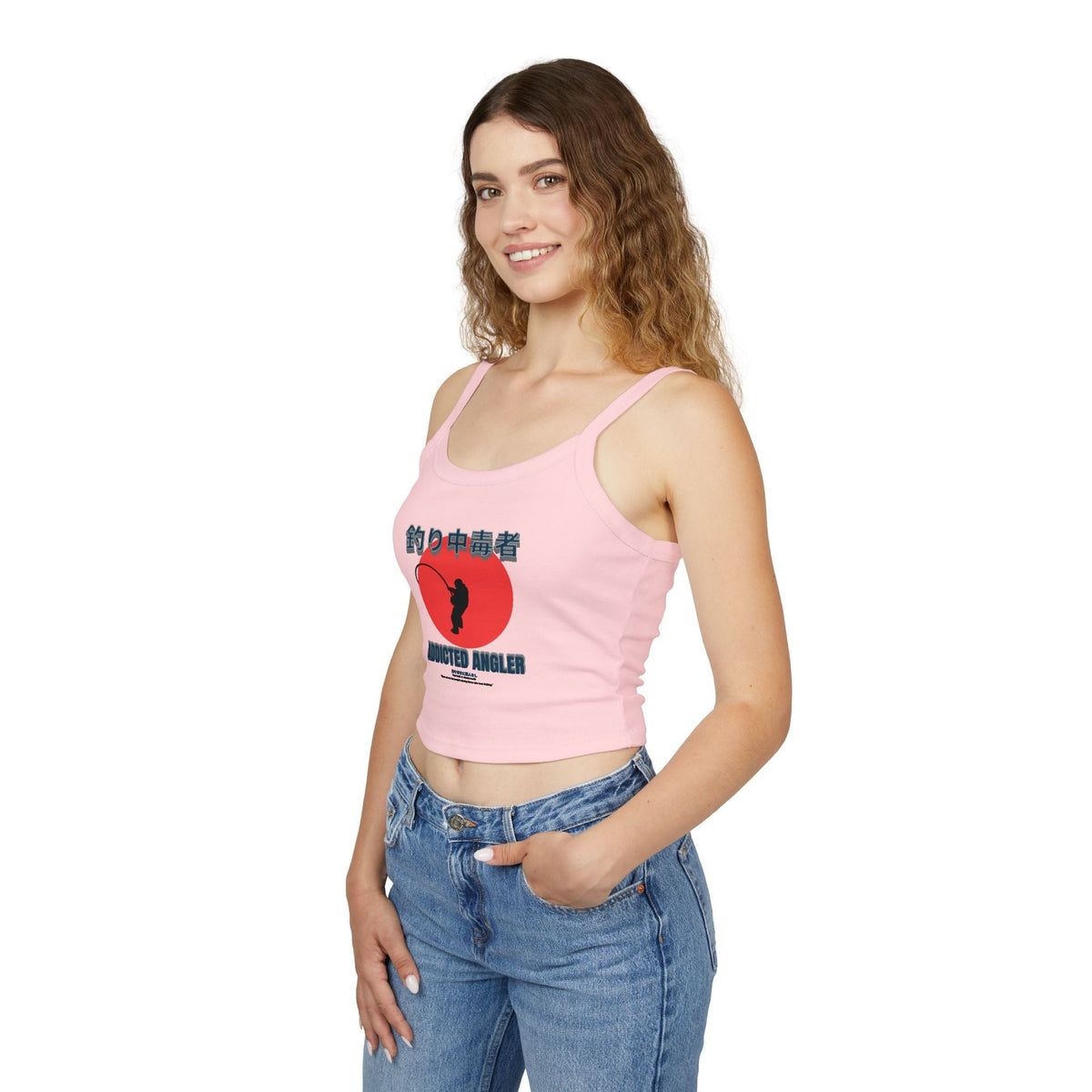 Addicted Angler Spaghetti Strap Tank Top - Perfect for Fishing Enthusiasts - Get Tight Gear