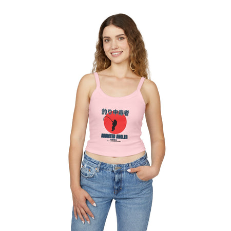 Addicted Angler Spaghetti Strap Tank Top - Perfect for Fishing Enthusiasts - Get Tight Gear