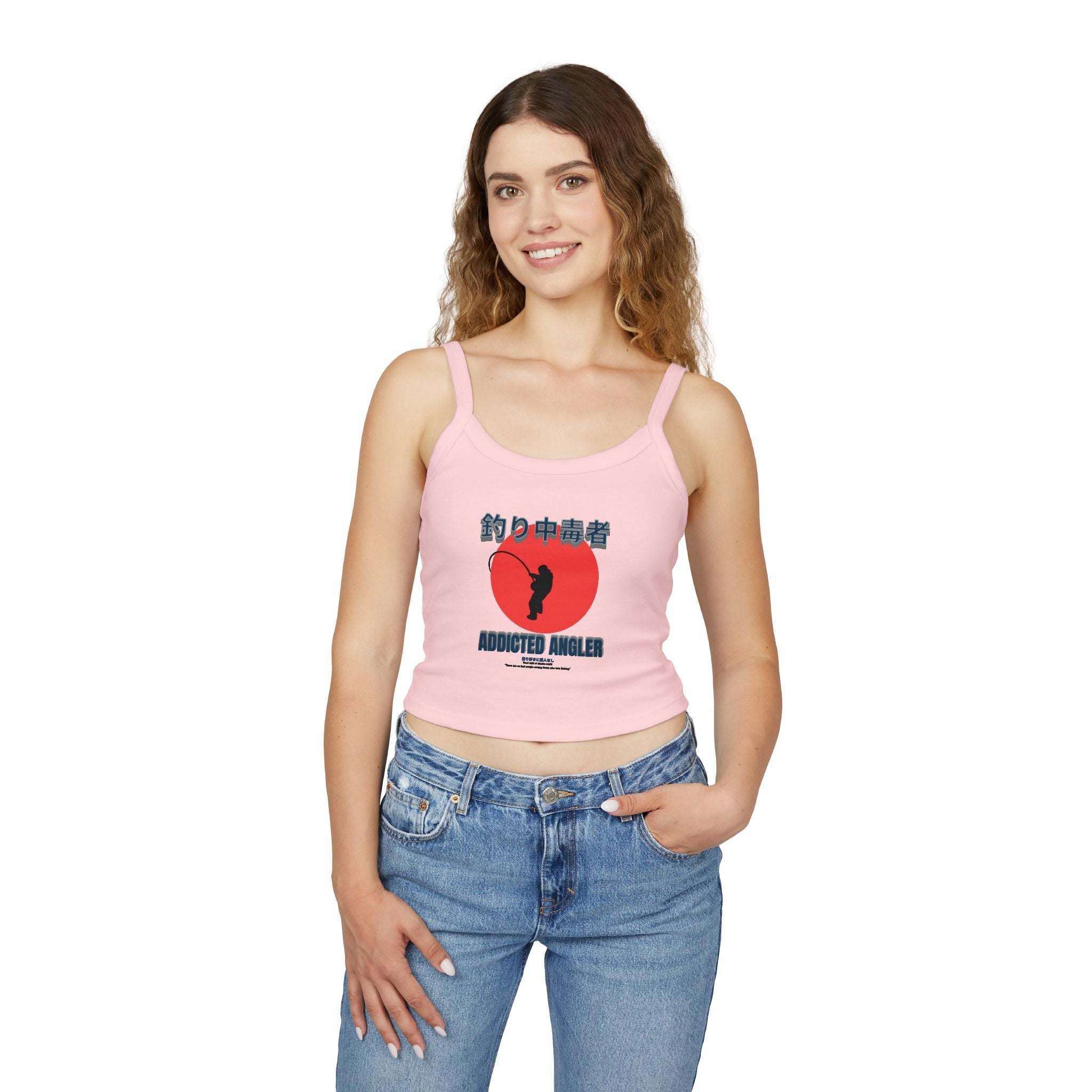 Addicted Angler Spaghetti Strap Tank Top - Perfect for Fishing Enthusiasts - Get Tight Gear