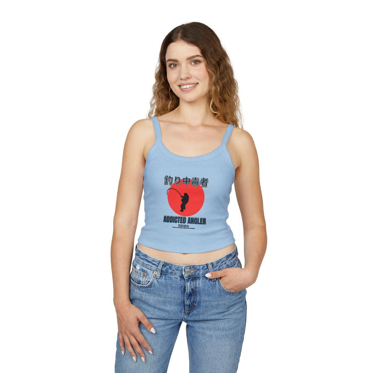 Addicted Angler Spaghetti Strap Tank Top - Perfect for Fishing Enthusiasts - Get Tight Gear