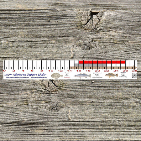 Alabama Inshore Fishing Slot Ruler Decal - Get Tight Gear