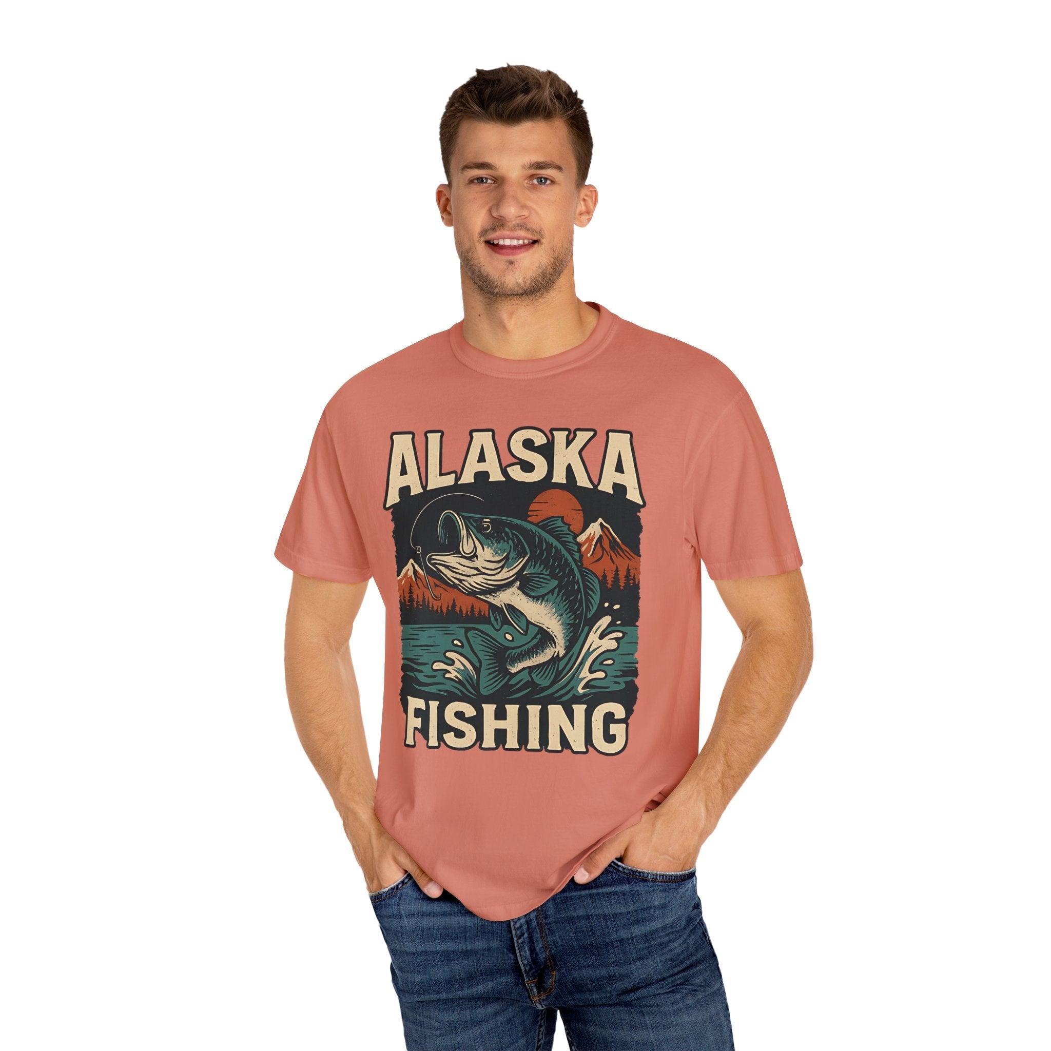 Alaska Fishing Unisex Garment - Dyed T-shirt - Adventure & Nature Lover Tee - Get Tight Gear